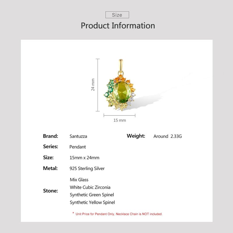 Santuzza Sterling Silver Gemstone Flower Pendant for Women - Image 4